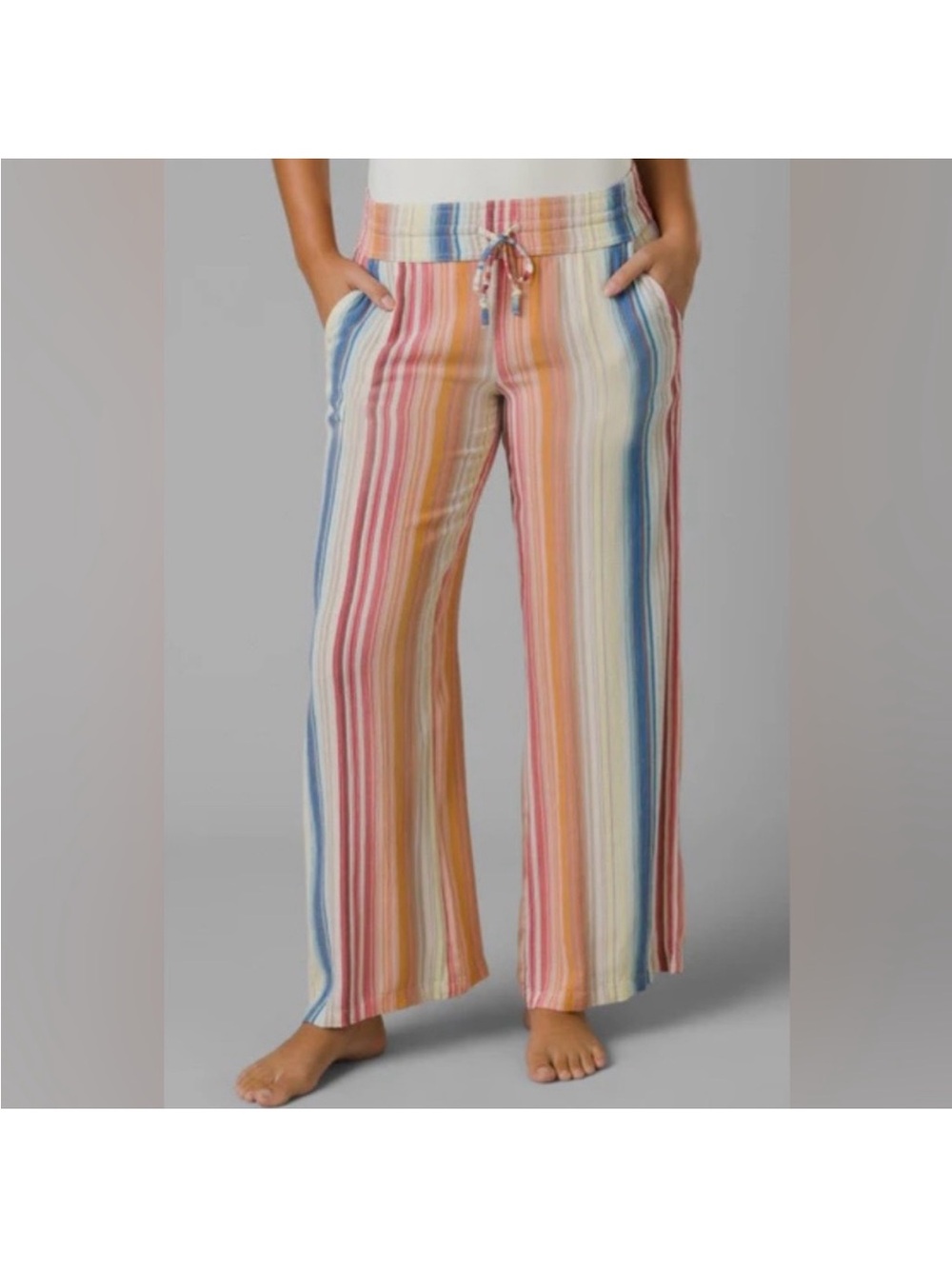 Prana Fernie Wide Leg Striped Beach Pant Size XL